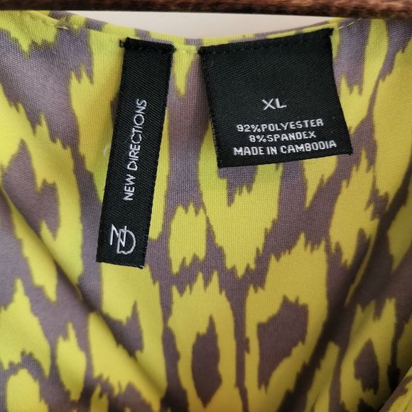 New Directions Lime Green and Gray Maxi Dress - Picture 5 of 8